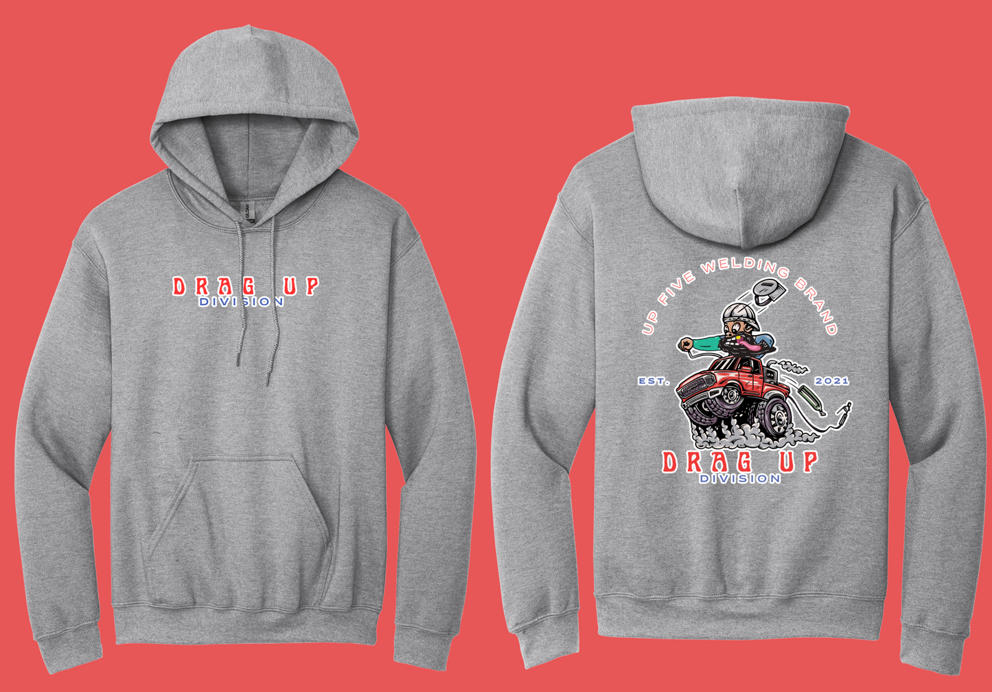GRAY DRAG UP DIVISION HOODIE